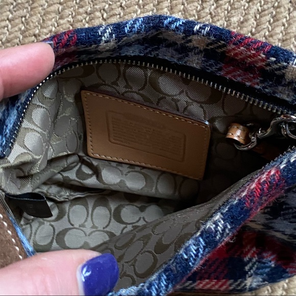 Vintage Coach Wool Plaid Shoulder Bag - Picture 7 of 9